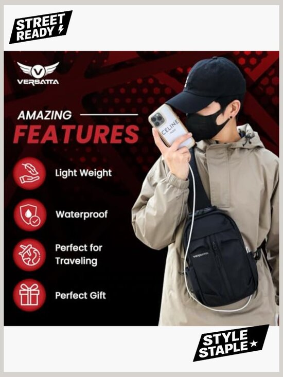 Sling Crossbody Backpack RFID Pocket Lightweight Travel Hiking Daypack main image 4